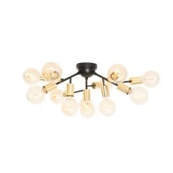 Blitzangebot ⌛ QAZQA Moderne Deckenlampe Schwarz mit Gold 12 Lichter - Juul 👏 -Deckenleuchten Verkaufs-Shop 3373 104776 7