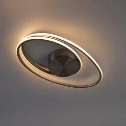 Bestpreis 👏 QAZQA Design Deckenleuchte Stahl inkl. LED 3-stufig dimmbar - Rowan 🛒 -Deckenleuchten Verkaufs-Shop 3376 99070 15