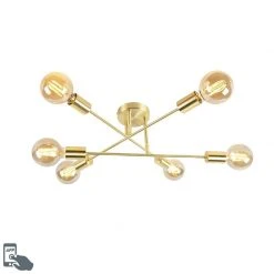 Beste Bewertungen von ✨ QAZQA Smart Art Deco Deckenleuchte gold inkl. 6 WiFi G95 - Arc Basic ⭐