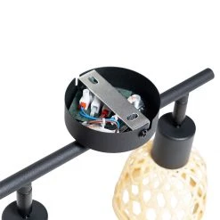 Auslauf 🌟 QAZQA Orientalischer Spot schwarz mit Bambus 2-flammig - Rayan 🔔 -Deckenleuchten Verkaufs-Shop 3381 105625 11