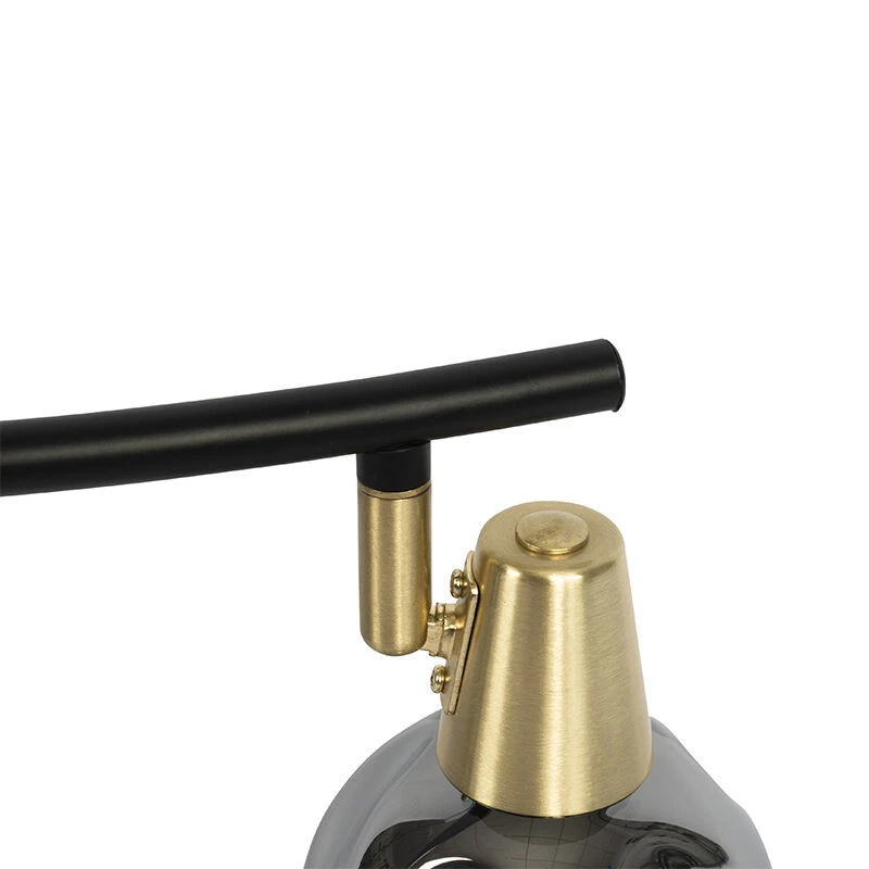 Am billigsten 🧨 QAZQA Art Deco Deckenleuchte Gold mit Rauchglas 4-Licht - Vidro 😀 5 Am billigsten 🧨 QAZQA Art Deco Deckenleuchte Gold mit Rauchglas 4-Licht - Vidro 😀 – Bild 5