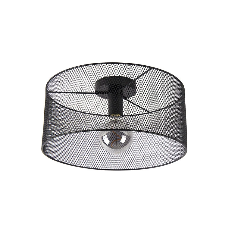 Bester Verkauf 😉 QAZQA Industrielle Deckenleuchte schwarz - Drum Mesh 🤩 12 Bester Verkauf 😉 QAZQA Industrielle Deckenleuchte schwarz - Drum Mesh 🤩 – Bild 12