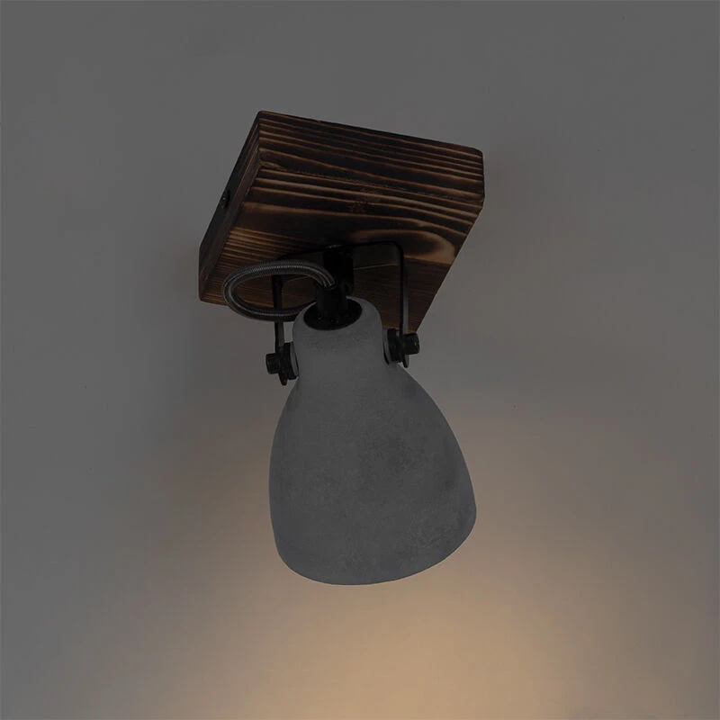 Am billigsten 🥰 QAZQA Industrieller Deckenstrahler Holz mit Beton - Creto 🛒 16 Am billigsten 🥰 QAZQA Industrieller Deckenstrahler Holz mit Beton - Creto 🛒 – Bild 16