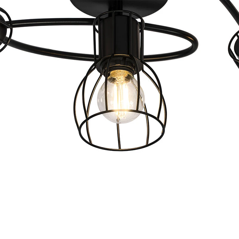 Am billigsten 🌟 QAZQA Moderne Deckenleuchte schwarz 59 cm 5-Licht - Botu 😀 2 Am billigsten 🌟 QAZQA Moderne Deckenleuchte schwarz 59 cm 5-Licht - Botu 😀 – Bild 2