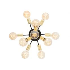 Aktion ⭐ QAZQA Moderne Deckenlampe schwarz mit goldenen 10-Lichtern - Juul 🤩 -Deckenleuchten Verkaufs-Shop 3433 104778 8