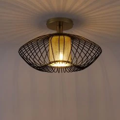 Rabatt 🧨 QAZQA Design Deckenleuchte Gold mit Schwarz - Dobrado ❤️ -Deckenleuchten Verkaufs-Shop 3453 102540 9