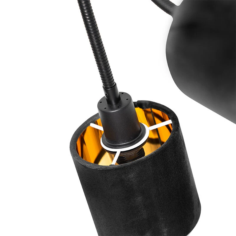 Neu 🎉 QAZQA Moderne Deckenleuchte schwarz mit Schirm schwarz 3-flammig - Merwe 🤩 3 Neu 🎉 QAZQA Moderne Deckenleuchte schwarz mit Schirm schwarz 3-flammig - Merwe 🤩 – Bild 3