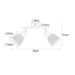 Auslauf 🌟 QAZQA Orientalischer Spot schwarz mit Bambus 2-flammig - Rayan 🔔 -Deckenleuchten Verkaufs-Shop 3477 105625 3