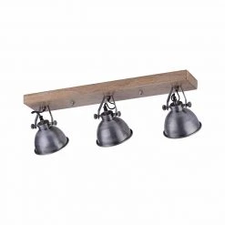 Aktion 😀 Paul Neuhaus Industrielle Deckenleuchte Stahl mit Holz 3-Licht - Samia 🥰 -Deckenleuchten Verkaufs-Shop 3485 103775 5