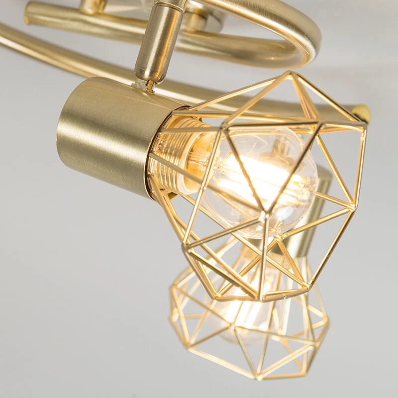 Rabatt ✔️ QAZQA Art Deco Spot Messing dreh- und neigbar - Mosh 3 👍 4 Rabatt ✔️ QAZQA Art Deco Spot Messing dreh- und neigbar - Mosh 3 👍 – Bild 4