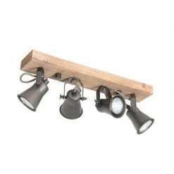 Rabatt 🔥 QAZQA Ländliche Deckenlampe schwarz mit Holz 4-flammig - Jelle ✔️ -Deckenleuchten Verkaufs-Shop 3505 103995 13