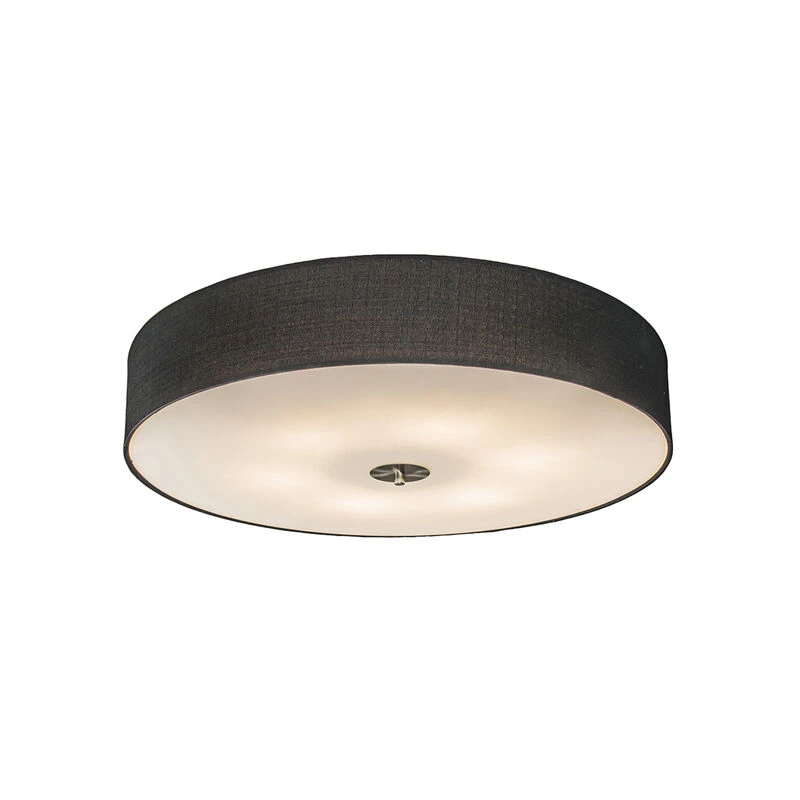 Budget ⭐ QAZQA Deckenleuchte schwarz 70 cm - Drum Jute 🥰 1 Budget ⭐ QAZQA Deckenleuchte schwarz 70 cm - Drum Jute 🥰