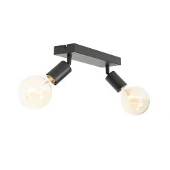 Am billigsten 🧨 QAZQA Moderne spot zwart rechthoekig 2-lichts - Facil 👏 -Deckenleuchten Verkaufs-Shop 3524 105777 7