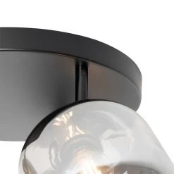 Angebote 👍 QAZQA Plafondspot zwart met goud met smoke glas 3-lichts - Zuzanna 👏 -Deckenleuchten Verkaufs-Shop 3537 105503 4