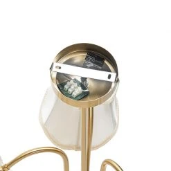 Budget 🤩 QAZQA Klassische Deckenleuchte aus Messing mit weißem Lampenschirm 3-flammig - Nona 👏 -Deckenleuchten Verkaufs-Shop 3541 104404 11