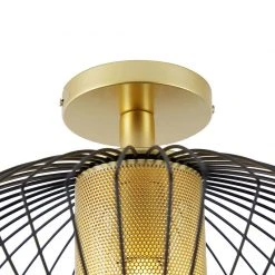 Rabatt 🧨 QAZQA Design Deckenleuchte Gold mit Schwarz - Dobrado ❤️ -Deckenleuchten Verkaufs-Shop 3544 102540 2