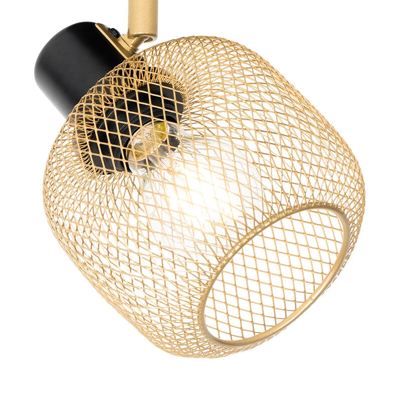 Großhandel ✔️ QAZQA Industriespot schwarz mit gold - Bliss Mesh ⌛ 6 Großhandel ✔️ QAZQA Industriespot schwarz mit gold - Bliss Mesh ⌛ – Bild 6