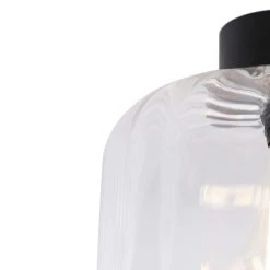 Auslauf 😉 QAZQA Design Deckenleuchte schwarz mit klarem Glas - Qara 🌟 14 Auslauf 😉 QAZQA Design Deckenleuchte schwarz mit klarem Glas - Qara 🌟 -Deckenleuchten Verkaufs-Shop 3558 102207 2