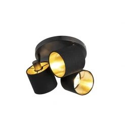 Bestpreis 🔔 Trio Leuchten Moderne Deckenleuchte 3-flammig schwarz mit goldene Innenseite - Tomas ✨ -Deckenleuchten Verkaufs-Shop 3591 98273 3