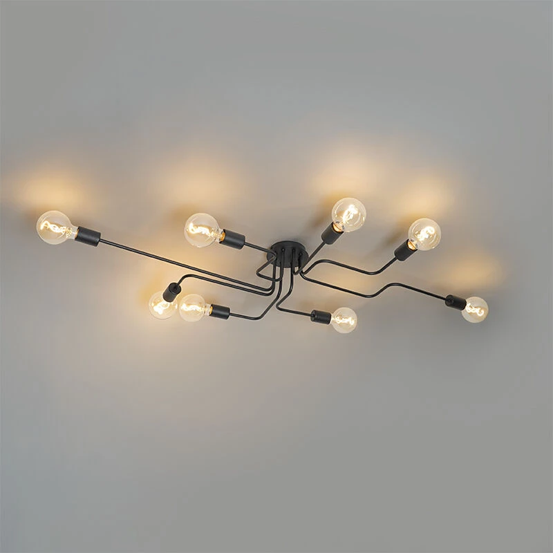 Bestpreis 🛒 QAZQA Design plafondlamp zwart 8-lichts - Facile 👏 11 Bestpreis 🛒 QAZQA Design plafondlamp zwart 8-lichts - Facile 👏 – Bild 11