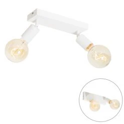 Beste Bewertungen von ❤️ QAZQA Moderne spot wit rechthoekig 2-lichts - Facil 👍