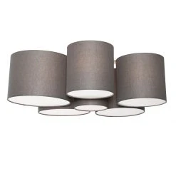 Neu 😍 QAZQA Moderne plafondlamp taupe 6-lichts - Multidrum 🔥 -Deckenleuchten Verkaufs-Shop 3676 105746 6
