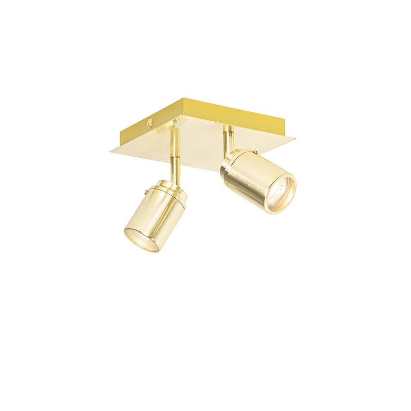 Top 10 👏 QAZQA Professional Moderne badkamer spot messing vierkant 2-lichts IP44 - Ducha 🔔 2 Top 10 👏 QAZQA Professional Moderne badkamer spot messing vierkant 2-lichts IP44 - Ducha 🔔 – Bild 2