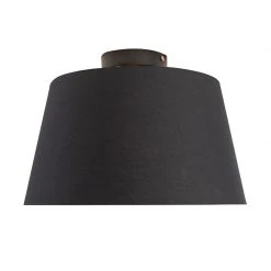 Beste Bewertungen von 🎁 QAZQA Deckenleuchte mit Baumwollschirm schwarz mit Gold 32 cm - Combi schwarz 🌟 -Deckenleuchten Verkaufs-Shop 3711 98618 4