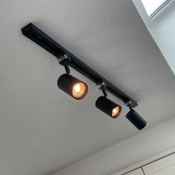 Coupon 🥰 QAZQA Modernes 1-Phasen Schienensystem mit 3 Spots schwarz - Jeana 👏 -Deckenleuchten Verkaufs-Shop 3713 94922 11