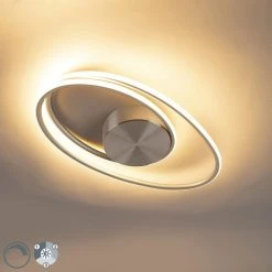 Bestpreis 👏 QAZQA Design Deckenleuchte Stahl inkl. LED 3-stufig dimmbar - Rowan 🛒