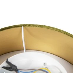 Bestes Angebot 🥰 QAZQA Deckenleuchte grün 30 cm mit goldener Innenseite - Drum 🎉 -Deckenleuchten Verkaufs-Shop 3747 105477 7