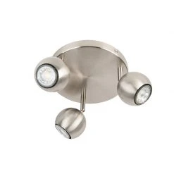 Blitzangebot ✔️ QAZQA Retro Rundstrahler Stahl mit 3-flammiger Deckenplatte - Gissi 😉 -Deckenleuchten Verkaufs-Shop 3758 96505 6