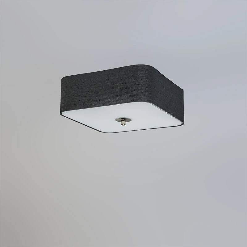 Rabatt 👏 QAZQA Deckenleuchte quadratisch schwarz 30 cm - Drum deluxe Jute ✔️ 8 Rabatt 👏 QAZQA Deckenleuchte quadratisch schwarz 30 cm - Drum deluxe Jute ✔️ – Bild 8