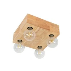 Coupon 💯 QAZQA Land Deckenleuchte Holz 4-Licht - Block ✔️ -Deckenleuchten Verkaufs-Shop 3766 103024 12