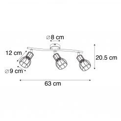 Coupon ⭐ QAZQA Moderne Deckenleuchte schwarz 63 cm 3-Licht verstellbar - Botu 🥰 -Deckenleuchten Verkaufs-Shop 3767 102385 3