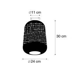 Schlussverkauf ❤️ QAZQA Vintage plafondlamp zwart met messing - Kayleigh ⭐ -Deckenleuchten Verkaufs-Shop 3791 105398 3