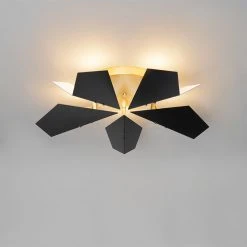 Bester Verkauf ✔️ QAZQA Design-Deckenleuchte Schwarz mit Gold 5-flammig - Sinem 🛒 -Deckenleuchten Verkaufs-Shop 3807 105413 10