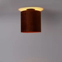 Besorgen 💯 QAZQA Deckenleuchte mattschwarz Samtschirm rot 25 cm - Kombi 🛒 -Deckenleuchten Verkaufs-Shop 3815 104211 8