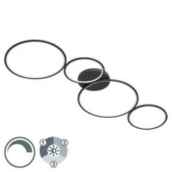 Top 10 😉 Trio Leuchten Design Deckenleuchte schwarz inkl. LED 3 Stufen dimmbar - Lupolo 💯