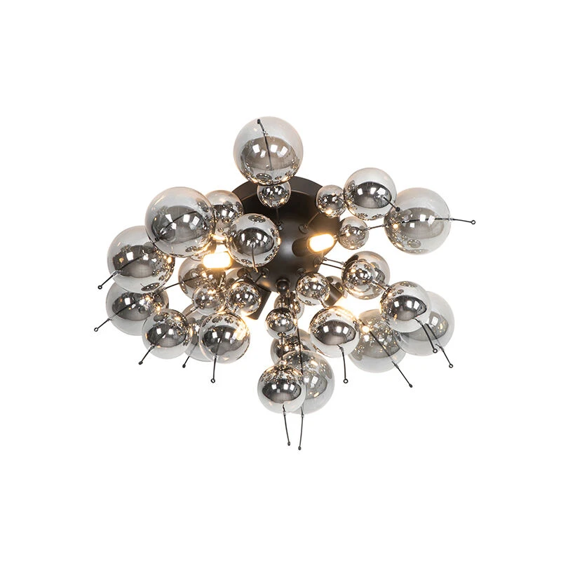 Bestes Angebot 🛒 QAZQA Deckenleuchte schwarz mit Rauchglas 50 cm 4-flammig - Explode 🧨 9 Bestes Angebot 🛒 QAZQA Deckenleuchte schwarz mit Rauchglas 50 cm 4-flammig - Explode 🧨 – Bild 9