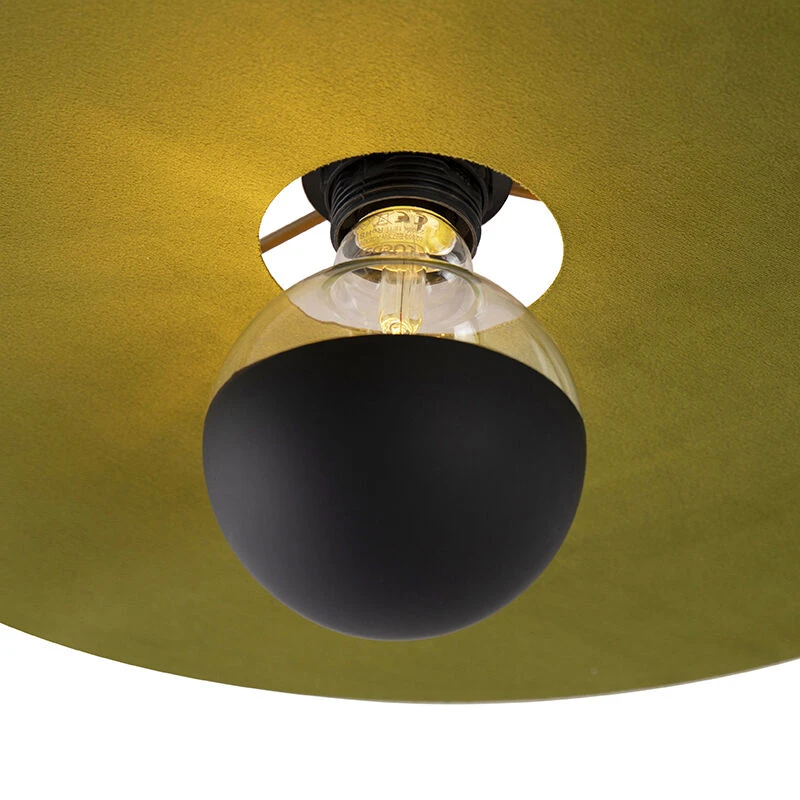 Rabatt ❤️ QAZQA Deckenleuchte schwarz flacher Schirm grün 45 cm - Combi 🎉 4 Rabatt ❤️ QAZQA Deckenleuchte schwarz flacher Schirm grün 45 cm - Combi 🎉 – Bild 4