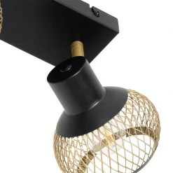 Budget ✔️ QAZQA Modernes Punktschwarz mit Gold 2-Licht - Lucas 🥰 -Deckenleuchten Verkaufs-Shop 3868 105154 6