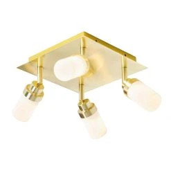 Rabatt 😀 QAZQA Moderne badkamer spot messing 4-lichts IP44 - Japie 😉 -Deckenleuchten Verkaufs-Shop 3877 105916 6