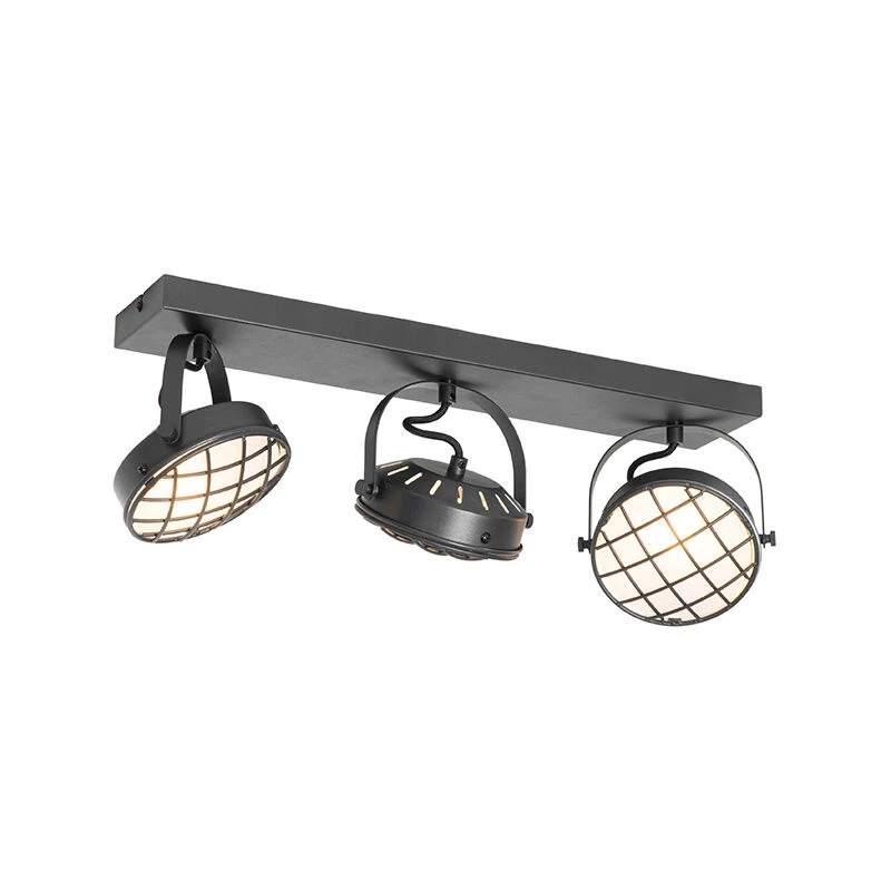 Brandneu 🧨 QAZQA Vintage Spot schwarz 3-flammig - Tamina 🎉 1 Brandneu 🧨 QAZQA Vintage Spot schwarz 3-flammig - Tamina 🎉