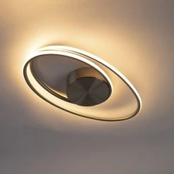 Bestpreis 👏 QAZQA Design Deckenleuchte Stahl inkl. LED 3-stufig dimmbar - Rowan 🛒 -Deckenleuchten Verkaufs-Shop 3925 99070 14