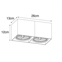 Rabatt 🌟 QAZQA Professional Designstrahler weiß rechteckig AR111 2-flammig - Box 😀 -Deckenleuchten Verkaufs-Shop 3934 105055 3