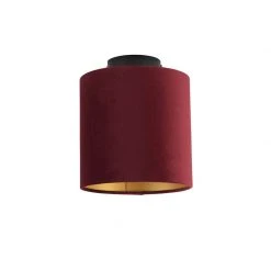 Großhandel ✔️ QAZQA Deckenleuchte mit Samtschirm rot/gold 20 cm - Combi schwarz ✔️ -Deckenleuchten Verkaufs-Shop 3948 98628 9