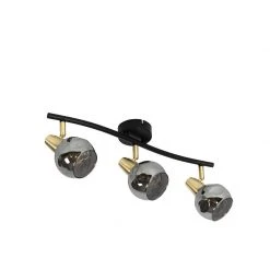 Am billigsten 🤩 QAZQA Deckenleuchte Gold 56 cm mit Rauchglas 3-Licht - Vidro 🎁 -Deckenleuchten Verkaufs-Shop 3951 102484 10