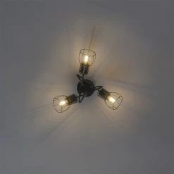 Rabatt 😍 QAZQA Moderne Deckenleuchte schwarz 40 cm rund 3-Licht - Botu 😉 -Deckenleuchten Verkaufs-Shop 3955 102386 7