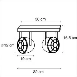 Besorgen 🔥 QAZQA Industriell verstellbarer Spot grauer Beton 2-Licht - Rebus ✨ -Deckenleuchten Verkaufs-Shop 3967 97815 3